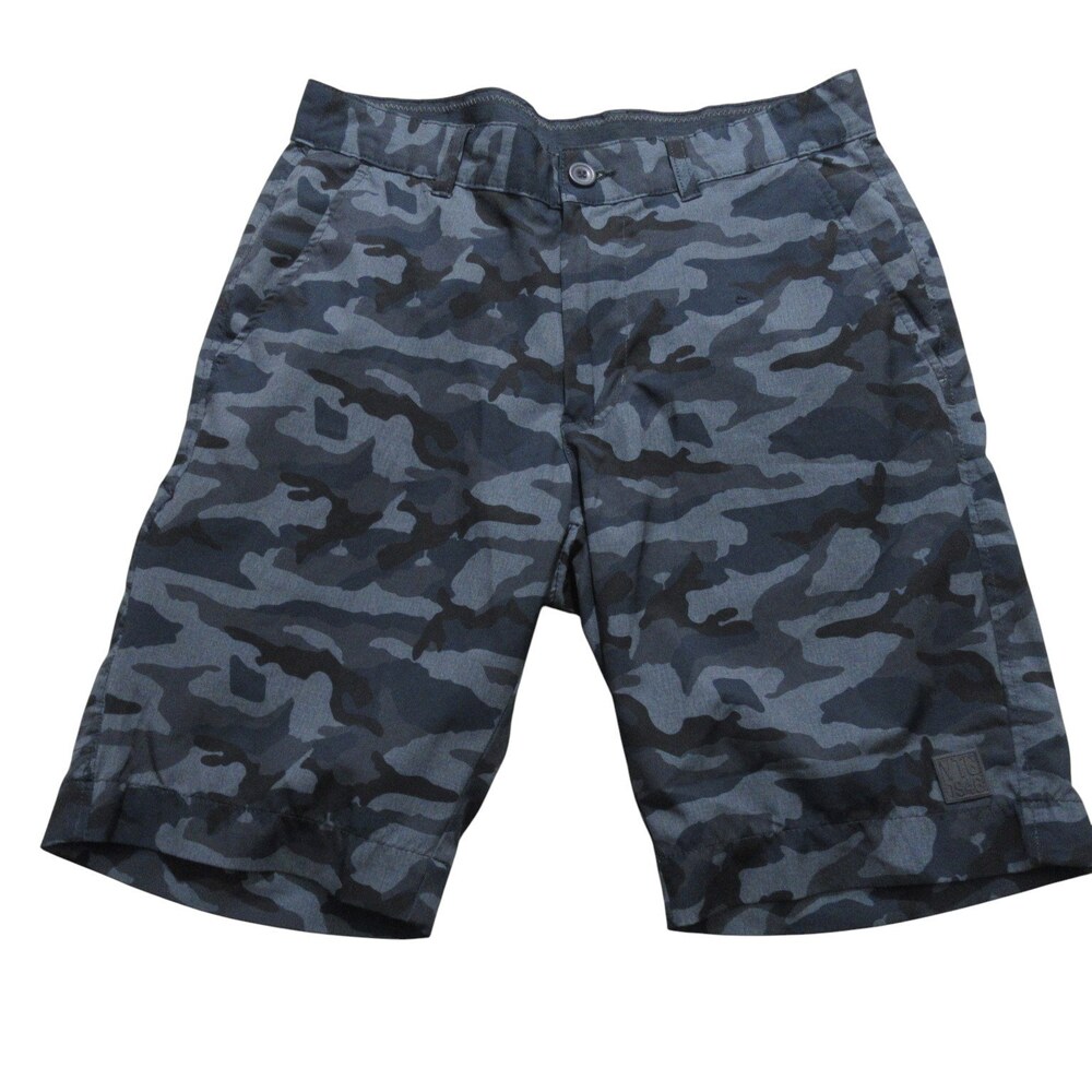 Vintage‎ 1946 Mens Cargo Shorts 30 x 10 Gray Camouflage Stretch Polyester Pocket